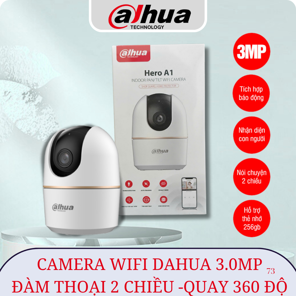 Camera WiFi Dahua Hero A1 H3AE 3MP Xoay 360° Chính Hãng
